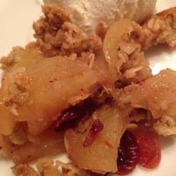 apfel crumble mit cranberries