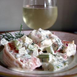 garnelensalat mit dill