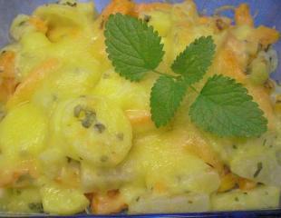 gemüse gratin mit sonnenblumenkernen