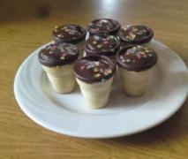 muffins im waffelbecher gebacken