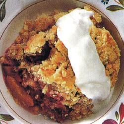 pfirsich himbeer crumble