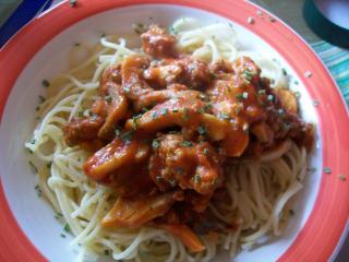 spaghetti mit bolognese pilzsauce