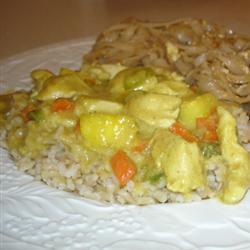 geflügelcurry mit gebratener banane